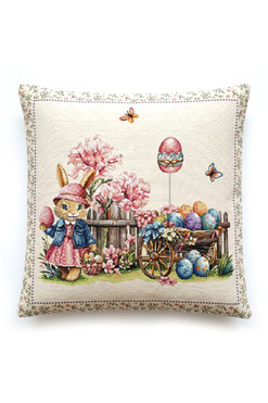 Pisanki, wielkanocna poszewka gobelinowa dwustronna, 45x45cm