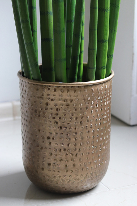 Sansewieria Gold, roślina sztuczna w ceramicznej donicy