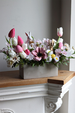 Easter Decor Concrete, stroik wielkanocny z zajączkiem, wym.34x40cm