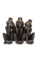 Wild Glamour, egzotyczna figurka, trzy małpki