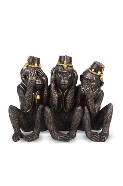 Wild Glamour, egzotyczna figurka, trzy małpki, wym.15x19x8cm