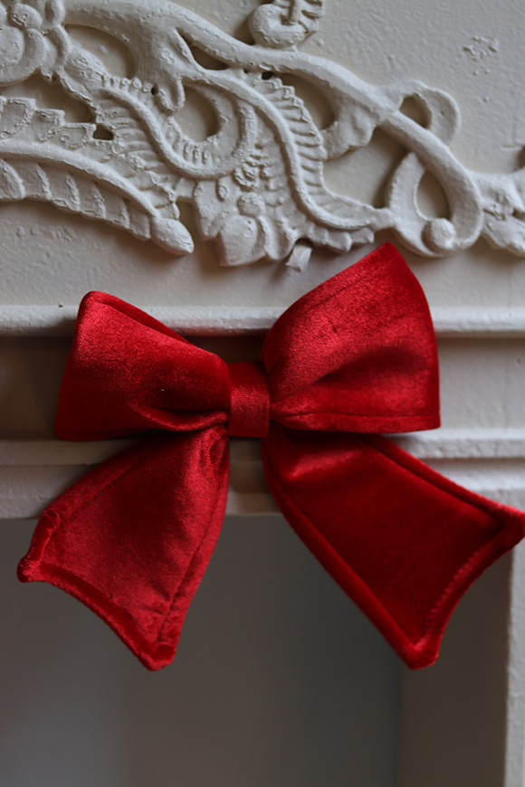 Velvetia Red, welurowa kokarda zawieszka