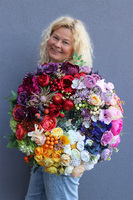 bogaty tęczowy wianek, Kolory Świata 2, śr.48cm