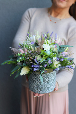 kompozycja z wrzosem, Boho Gretra, wys.32cm 