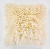 Fluffy Alpaka, poduszka dekoracyjna z futerkiem, ecru, wym.50x50cm