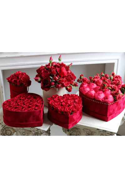 czerwony flowerbox Serce Walenty