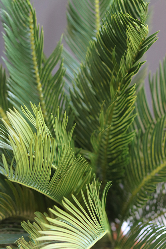 Cykas Fiberglass White, sztuczna roślina w donicy