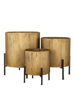 Brooklyn, złota metalowa osłonka, kpl.3szt, wys.39/34.5/26cm