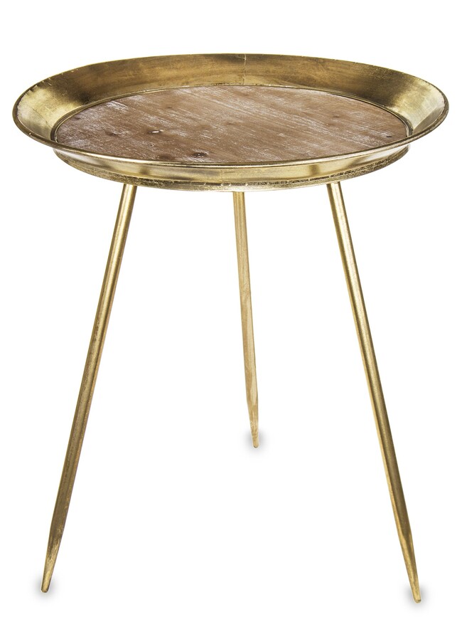 Anabel Wood, złoty stolik boczny, wym.68x60x60cm 