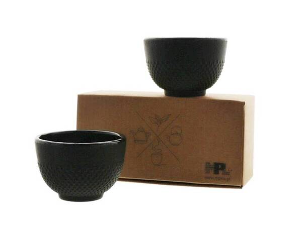 Awaji, żeliwne czarki do herbaty, czarne, kpl.2szt, poj.150ml
