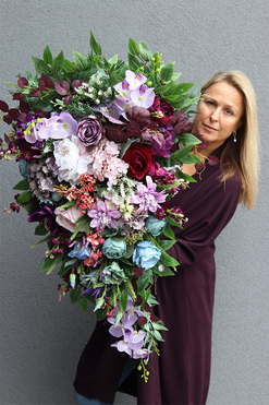 Lunemia, elegancka wiązanka nagrobna, dł.105cm