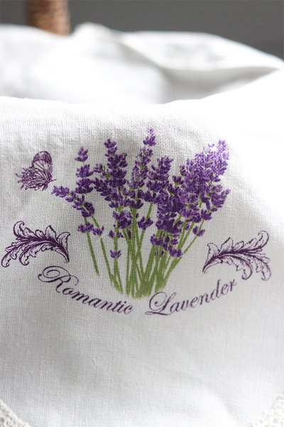 Romantic Lavender, bawełniana serwetka do pieczywa