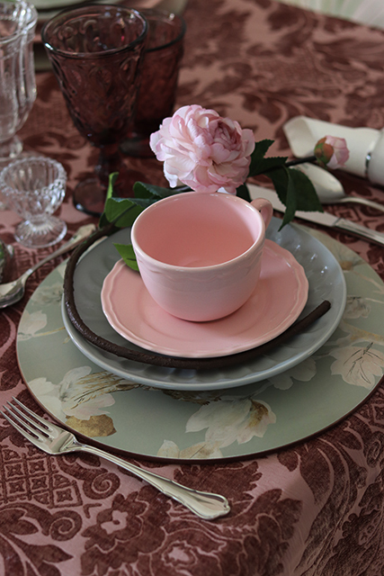 obrus Residence Pink, śr.180cm (koło)