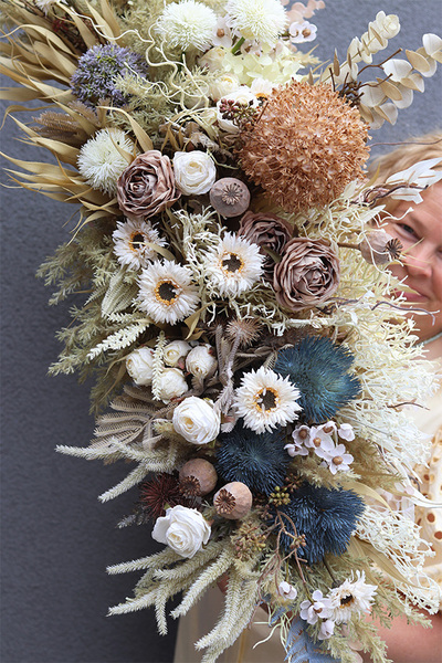 La Guel Boho Blue, kompozycja kwiatowa na stół Laos	