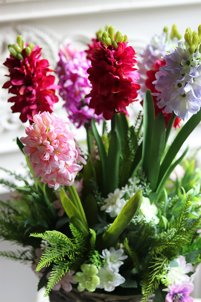 Pink Lady, hiacynty w koszu