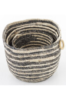 Boho Stripes, kosz pleciony z liści kukurydzy