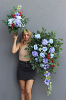 Fregasse Blue, komplet dekoracji nagrobnych, wiązanka + bukiet 