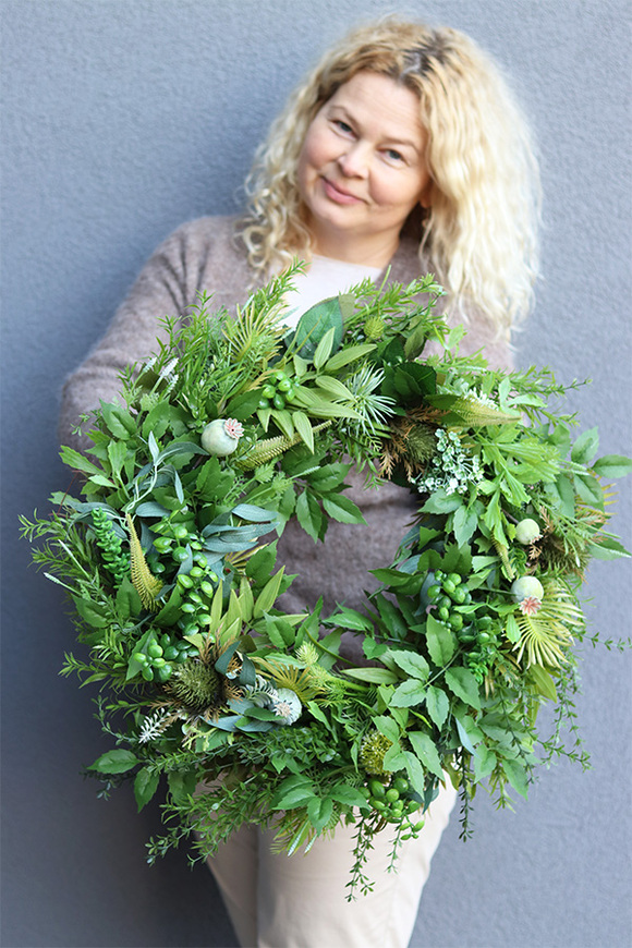 Green Kongo, zielony wianek z eukaliptusem