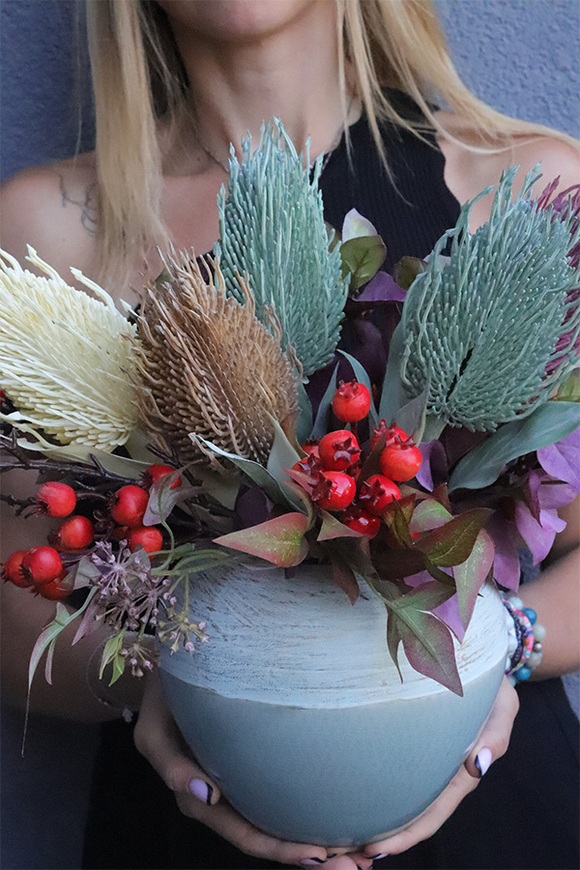 Herena, jesienna kompozycja na stół, wym.35x36x36cm