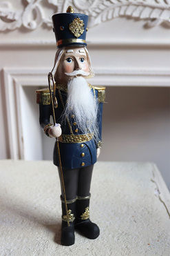 Santa Claus, figurka bożonarodzeniowa, granatowy, wys.31cm