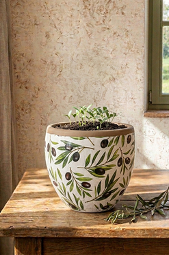Olive Garden, ceramiczna osłonka doniczka, wym.21x23cm 