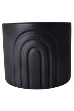 Black Moment A, ceramiczna osłonka doniczka, wym.13x15cm