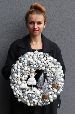 Świąteczny Spacer, świąteczny wianek dekoracyjny, śr.43cm 