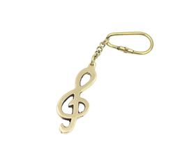 Chopin, mosiężny brelok do kluczy klucz wiolinowy, dł.12,5cm