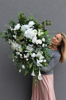 Biała Dolina, komplet dekoracji nagrobnych, wiązanka + bukiet