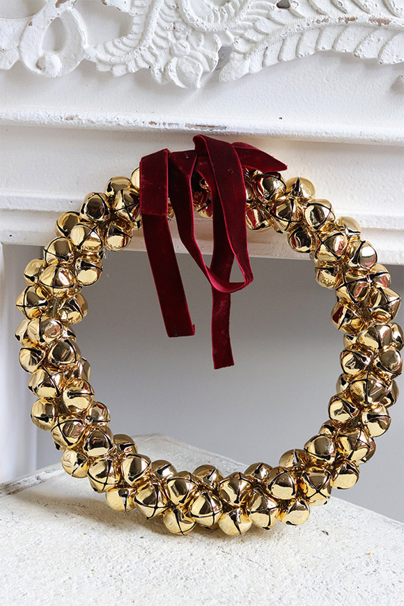 Złote Dzwoneczki, świąteczny wianek do powieszenia