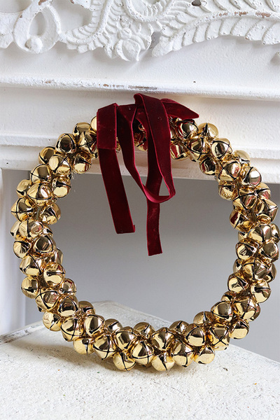 Złote Dzwoneczki, świąteczny wianek do powieszenia