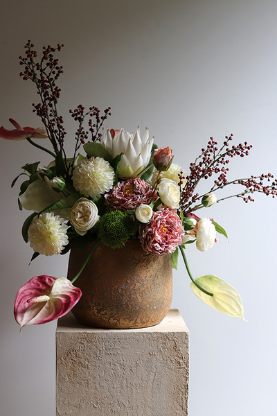 Nedulla, wysokiej jakości kompozycja kwiatowa, wym.64x60x40cm