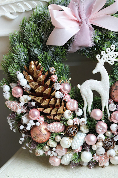 świąteczny wianek, Pudrovy Renifer