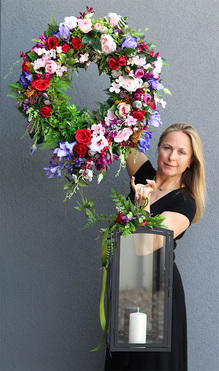 Marassi 2, komplet dekoracji nagrobnych, wieniec + lampion