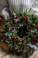 Zimowy Zagajnik, zimowy wianek na drzwi