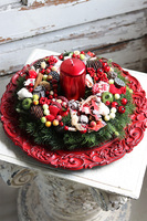 Do It Yourself Red, stroik do samodzielnego wykonania, śr.35cm 