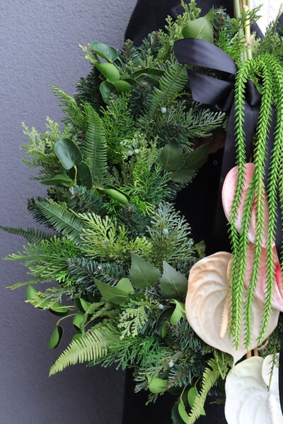 Anturium Blush, wieniec nagrobny z anturium