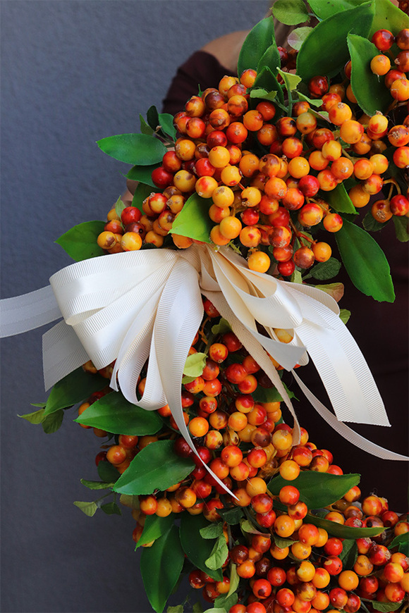 Jesień u Magdaleny Knitter 3, dekoracyjny wianek