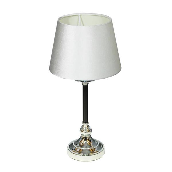 Sophista, lampa stołowa glamour, biały welur, wys.51cm