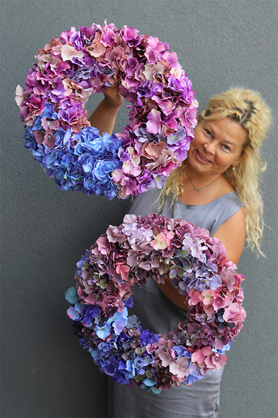 Hortensja Dekori, wysokiej jakości wianek z hortensjami	