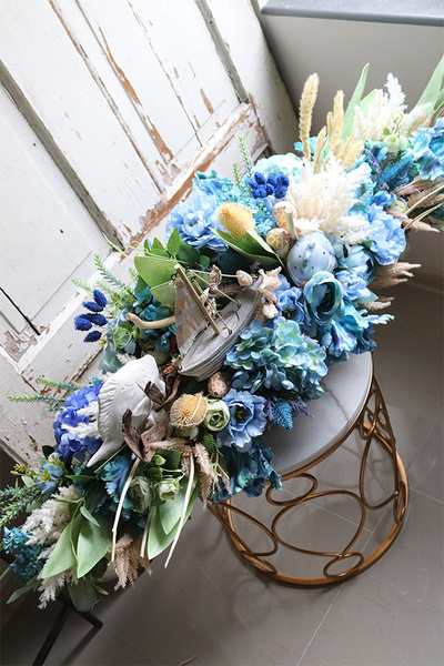 kompozycja marynistyczna w podłużnym naczyniu, Oceania, wym.40x99cm