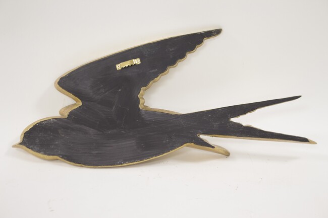 Swallow, złoty decor dekoracja ścienna jaskółka, wym.19x41x4cm 