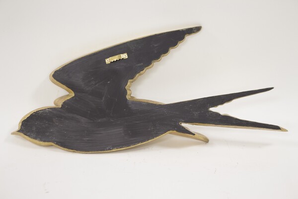 Swallow, złoty decor dekoracja ścienna jaskółka, wym.19x41x4cm 