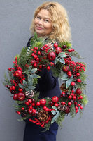 Jabłka Świąteczne, świąteczny wianek dekoracyjny