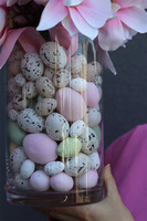 Magnolie Sweet Pink 3, wielkanocna kompozycja kwiatowa w szkle