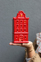 Red XMAS, domek ceramiczny lampion