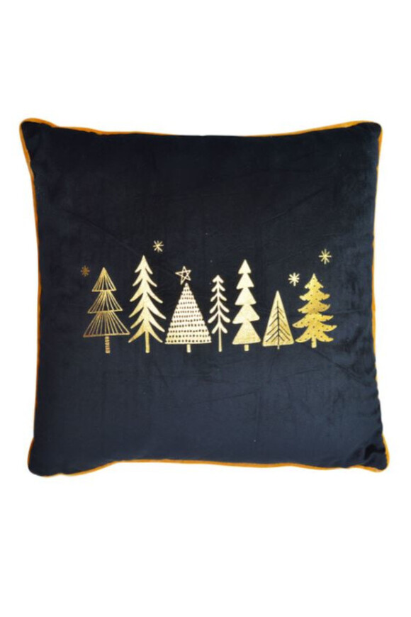 Christmas, poduszka dekoracyjna, czarna choinka, wym.40x40cm