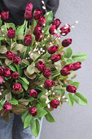 Bordo Tulips Royal, dekoracja nagrobna z tulipanami