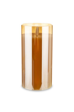 Cerrice Amber, migocząca świeca LED w szkle, wys.15cm