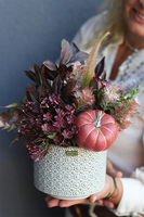 Toledo, kompozycja w jesiennym klimacie z dynią, wym.28x24cm